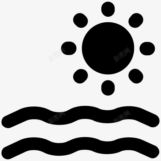 海边夏天大胆的固体图标svg_新图网 https://ixintu.com 夏天大胆的固体图标 海边