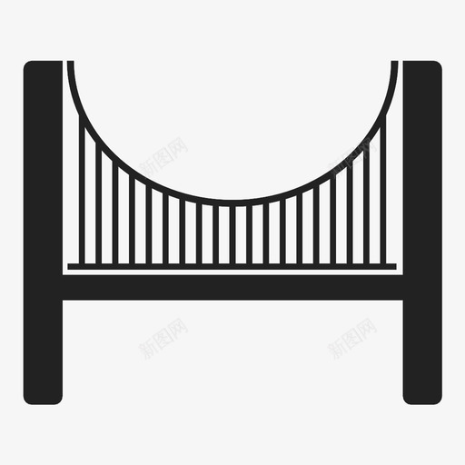 桥梁床上用品道路图标svg_新图网 https://ixintu.com 前方桥梁 吊桥 床上用品 桥梁 河流 连接 道路