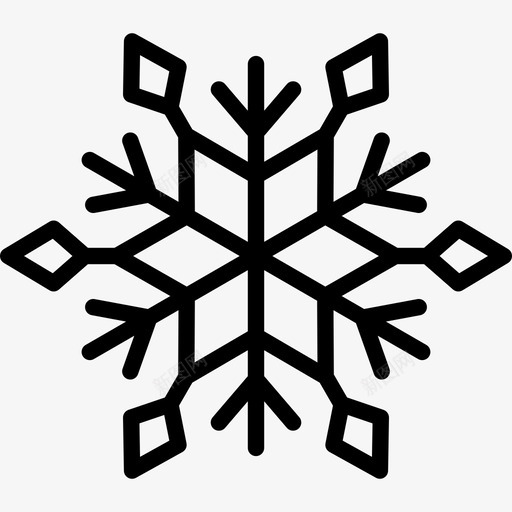 雪花圣诞节寒冷图标svg_新图网 https://ixintu.com 冬天 圣诞节 天气 寒冷 水晶 温度 雪花