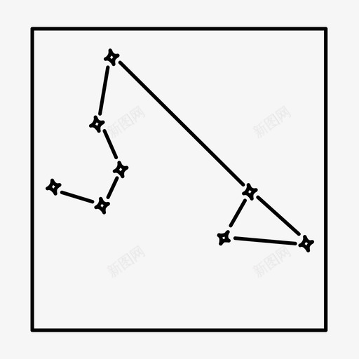 狮子座星座天空图标svg_新图网 https://ixintu.com 发光 图表 天空 星座 星星 条形图 点 狮子座 狮子座项链 进程 连接