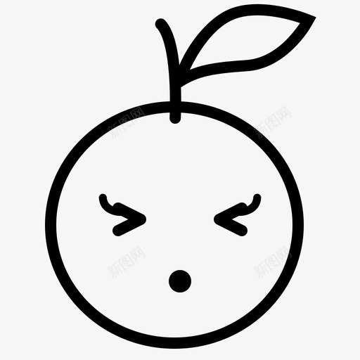 疼痛头像表情图标svg_新图网 https://ixintu.com 圆形 头像 无语 橙色 疼痛 笑脸橙 脸 表情