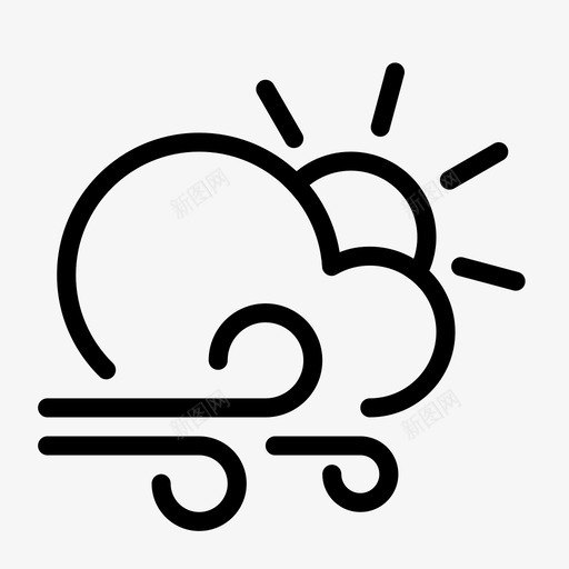 白天阵风刺骨云图标svg_新图网 https://ixintu.com 云 刺骨 去 天气 太阳 平滑的天气 来 白天阵风 继续 风