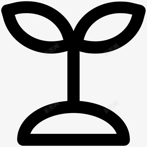 植物自然加粗线条图标svg_新图网 https://ixintu.com 植物 自然加粗线条图标