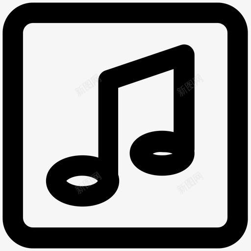 音符音乐加粗线条图标svg_新图网 https://ixintu.com 音乐加粗线条图标 音符