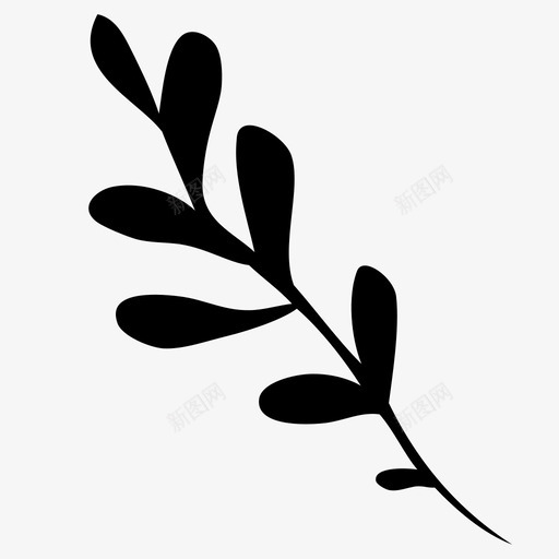 芳香草本植物自然叶图标svg_新图网 https://ixintu.com 叶 植物区系 植物学 环境 生态 绿叶 自然 芳香植物 芳香草本植物 茎