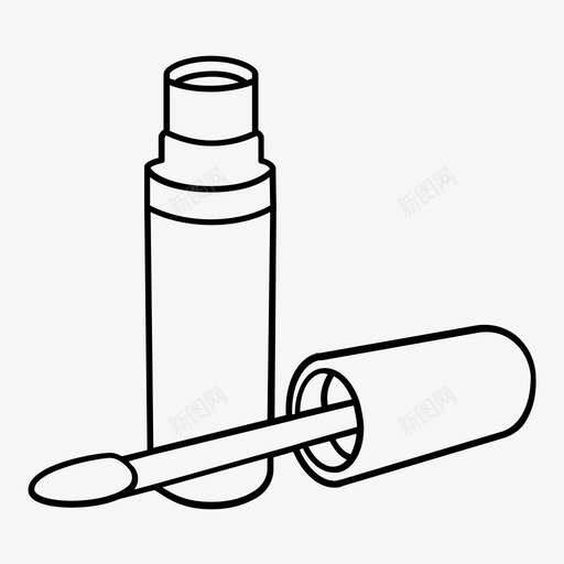 唇彩卷纸图标svg_新图网 https://ixintu.com 化妆品 卷 口红 唇彩 握把 握持 纸 美容产品轮廓 脸部