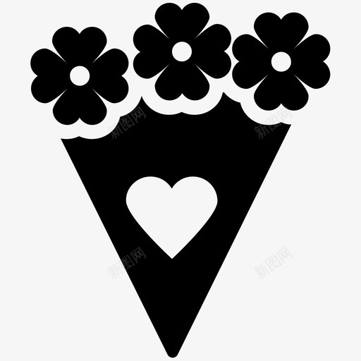 花束插花花图标svg_新图网 https://ixintu.com 好 心意 情人节 想你 插花 爱你 爱和浪漫的酷矢量图标 花 花束