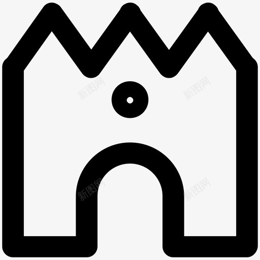 庙宇建筑和家具加粗线条图标svg_新图网 https://ixintu.com 庙宇 建筑和家具加粗线条图标