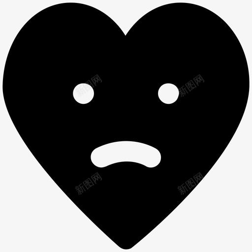 悲伤的心爱和浪漫大胆的固体图标svg_新图网 https://ixintu.com 悲伤的心 爱和浪漫大胆的固体图标
