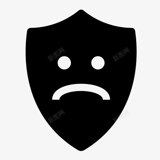悲伤之盾安全保护图标svg_新图网 https://ixintu.com 人 保护 保护盾 安全 微笑 悲伤之盾 更多 行动 防御