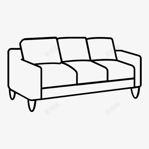 沙发靠垫家具图标svg_新图网 https://ixintu.com 休息 休息室 客厅 家具 家具轮廓 座位 沙发 看电视 靠垫