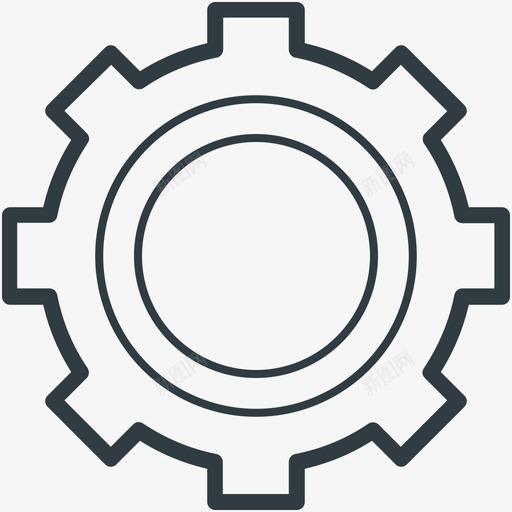 齿轮科技线图标svg_新图网 https://ixintu.com 科技矢量线图标 齿轮