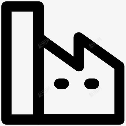 厂房工业粗体线图标svg_新图网 https://ixintu.com 厂房 工业粗体线图标