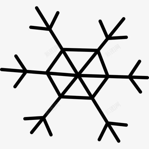 雪花降水冰图标svg_新图网 https://ixintu.com 冬天 冰 冰冻 圣诞涂鸦 圣诞节 寒冷 水晶 降水 雪花 霜冻