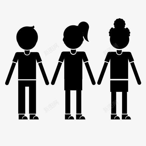 孩子三个团队图标svg_新图网 https://ixintu.com 三个 团队 女孩 学校 孩子 家人 年轻人 朋友 男孩