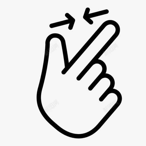 缩小右箭头图标svg_新图网 https://ixintu.com 右 手 手势 手势集合 手指 标记 箭头 缩小 触摸屏