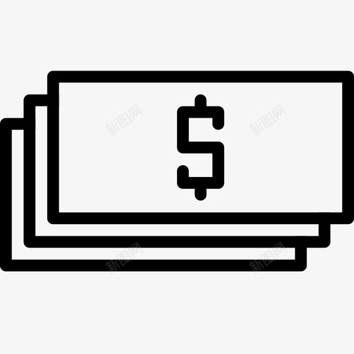 现金银行票据图标svg_新图网 https://ixintu.com 业务 平滑业务 支付 现金 票据 美元 财富 货币 金融 银行