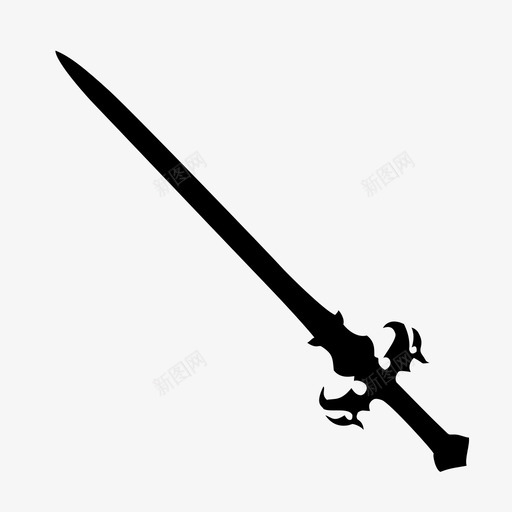 剑锋利金属图标svg_新图网 https://ixintu.com 中世纪 刀刃 剑 战斗 攻击 武器 砍 金属 锋利 骑士