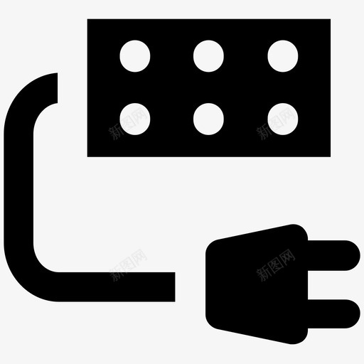 电源插座工业粗体实心图标svg_新图网 https://ixintu.com 工业粗体实心图标 电源插座