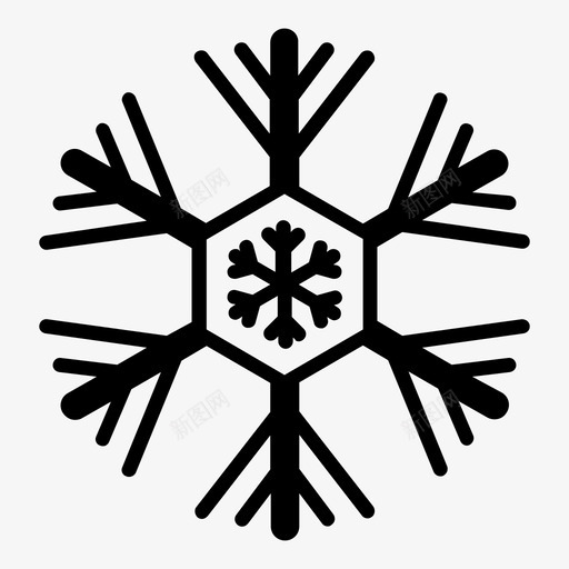 雪花圣诞节寒冷图标svg_新图网 https://ixintu.com 冬天 冰 圣诞节 天气 寒冷 新年快乐 独特 集合 雪花