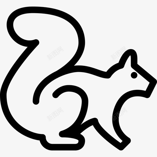 松鼠动物绒毛图标svg_新图网 https://ixintu.com 动物 动物线图标 哺乳动物 坚果 外部 松鼠 树 绒毛 野生