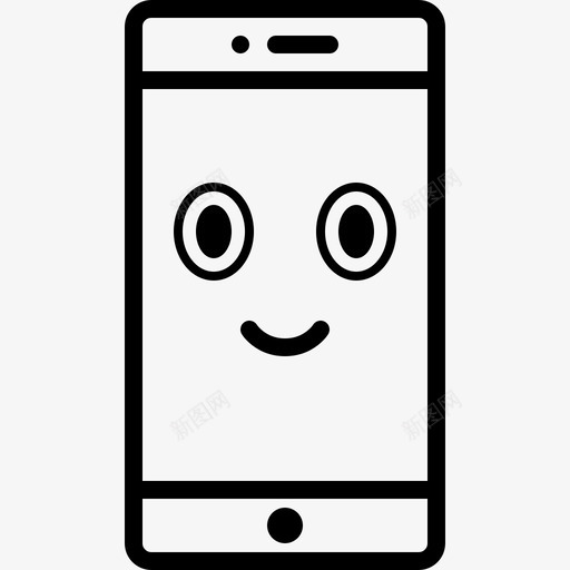 开心笑脸电话图标svg_新图网 https://ixintu.com 开心 笑脸电话