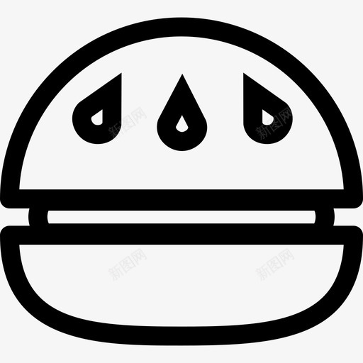 汉堡侧视图轮廓食物酒店图标svg_新图网 https://ixintu.com 汉堡侧视图轮廓 酒店 食物