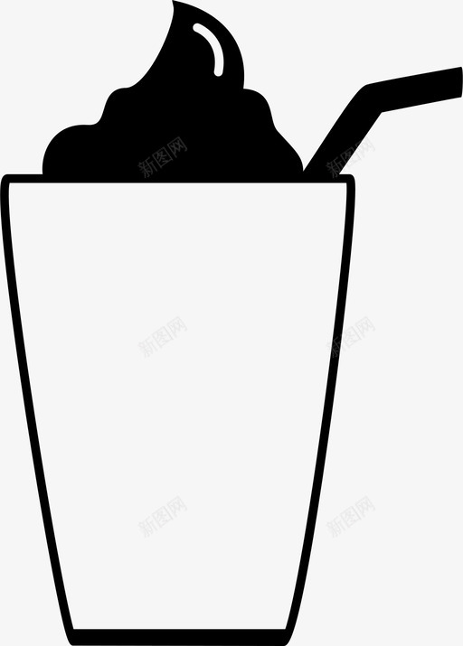 奶昔脑冷冻奶油图标svg_新图网 https://ixintu.com 冰沙奶油 冰激凌 奶制品 奶昔 奶油 星巴克 甜点 脑冷冻 麦芽