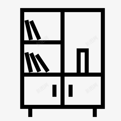 书架橱柜家具图标svg_新图网 https://ixintu.com 书房 书架 学习 家具 文本 橱柜 角形家具 阅读