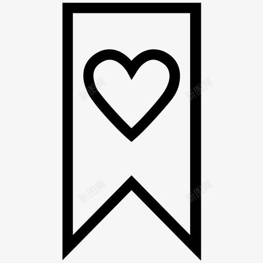 心形丝带最佳书签图标svg_新图网 https://ixintu.com 书签 心形丝带 挂 最佳 最爱 朋友 标签 爱和浪漫线图标