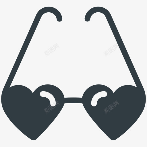心形眼镜庆祝和派对酷标图标svg_新图网 https://ixintu.com 庆祝和派对酷矢量图标 心形眼镜