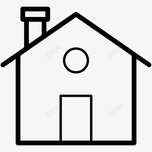 房子砖头建筑图标svg_新图网 https://ixintu.com 圣诞矢量线图标 墙壁 家 小屋 屋顶 建筑 房子 砖头