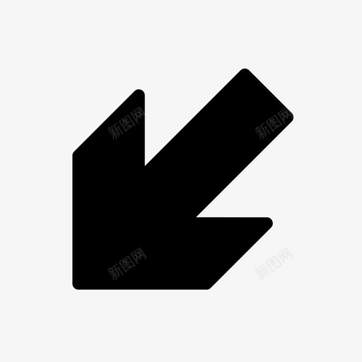 冰淇淋倾斜移动图标svg_新图网 https://ixintu.com 下坡 下降 倾斜 冰淇淋 左下角 平滑填充箭头 方向 移动 箭头 西南