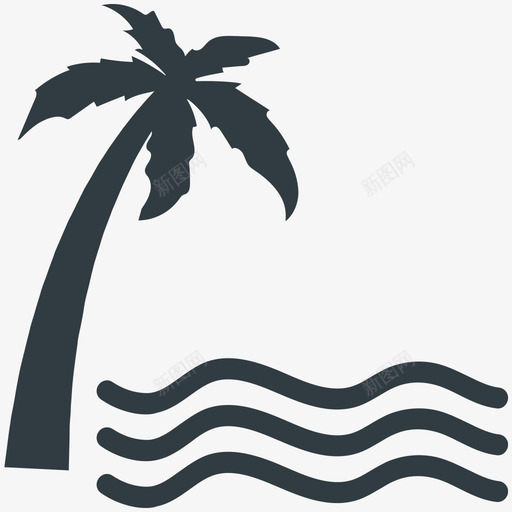 海滩夏季凉爽标图标svg_新图网 https://ixintu.com 夏季凉爽矢量图标 海滩