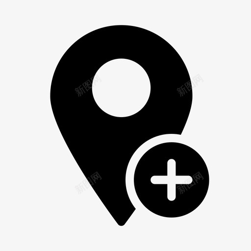 添加位置放置地图图标svg_新图网 https://ixintu.com 固定 地图 平滑填充地图 放置 新建 标记 添加位置