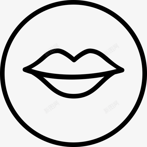 嘴唇吃吻图标svg_新图网 https://ixintu.com 口头 吃 吻 嘴 嘴唇 情人节圆线 浪漫 爱 舔