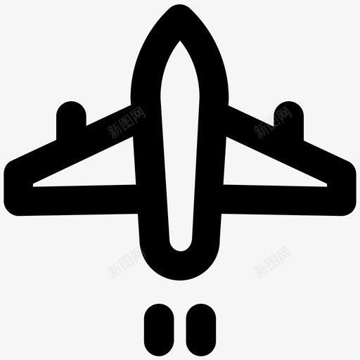 飞机旅行粗体线图标svg_新图网 https://ixintu.com 旅行粗体线图标 飞机