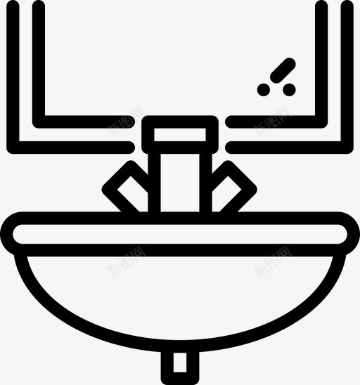 洗脸槽刮胡子冲洗图标svg_新图网 https://ixintu.com 冲洗 刮胡子 家庭 家庭概况 排水 水 洗脸槽 浴室 清洁