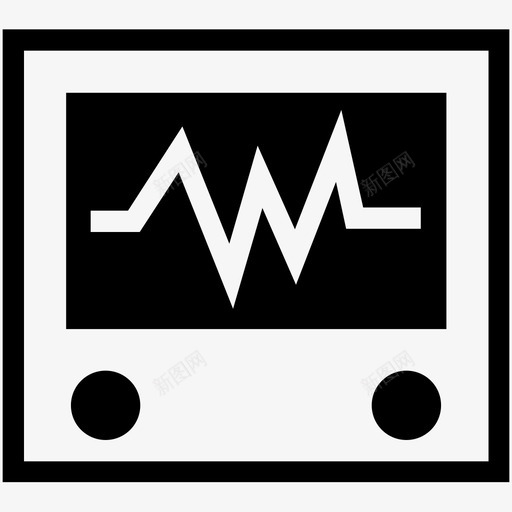 心电图机声音收音机图标svg_新图网 https://ixintu.com 声音 心率仪 心电图机 心脏检查 播放 收音机 波形 测量 电子图标