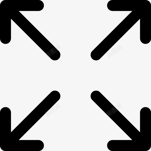 展开定向移动图标svg_新图网 https://ixintu.com 变大 定向 展开 得到更多 拉伸 放大 移动 箭头 箭头实心 角 靠垫