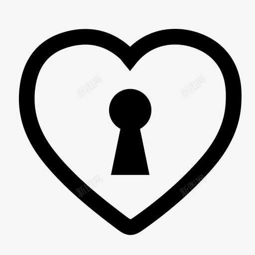 心键打开爱图标svg_新图网 https://ixintu.com 丢失 关闭 形状 心键 打开 爱 自行车 锁定