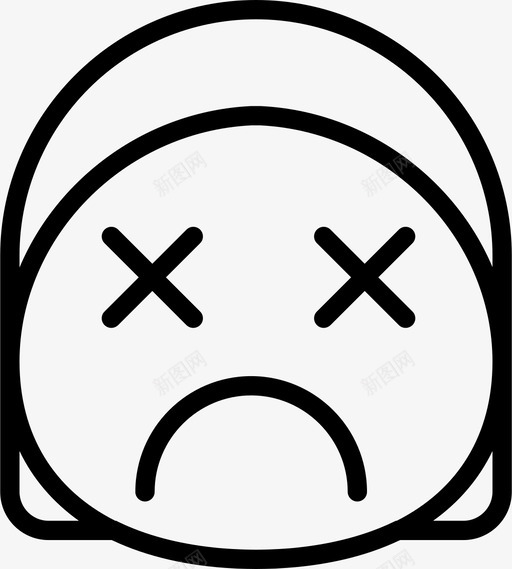 死亡无生命迟到图标svg_新图网 https://ixintu.com 不活着 女孩 感觉 无生命 死亡 离开 粉碎图标表情轮廓 脸 表情 迟到