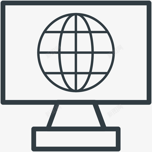 在线地球仪商业线图标svg_新图网 https://ixintu.com 商业矢量线图标 在线地球仪