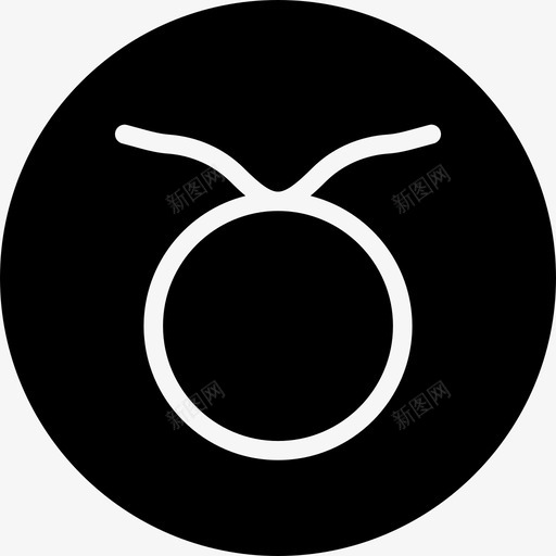 金牛座符号实心图标svg_新图网 https://ixintu.com 符号实心 金牛座