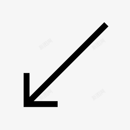 左下箭头标牌指针图标svg_新图网 https://ixintu.com 下角 左下箭头 指示 指针 方向 标牌 测量 测量箭头 绘图 跟进