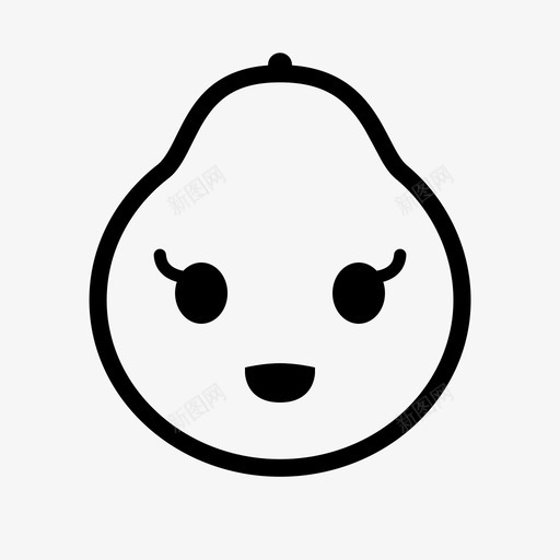 微笑化身表情图标svg_新图网 https://ixintu.com 化身 微笑 快乐 情绪 梨 水果 笑脸葡萄柚 脸 葡萄柚 表情