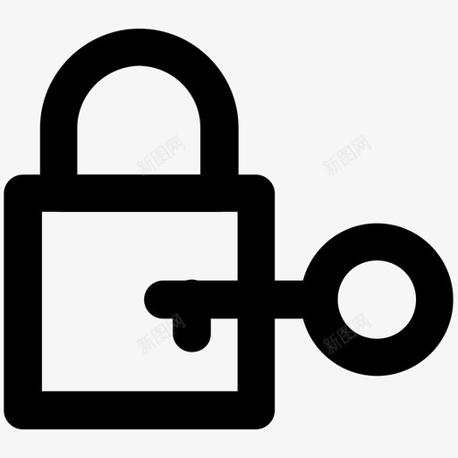 钥匙锁安全粗体线图标svg_新图网 https://ixintu.com 安全粗体线图标 钥匙锁