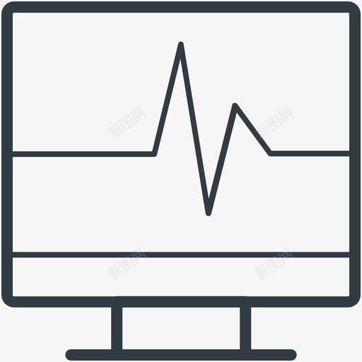 心电图机医疗和健康向量线图标svg_新图网 https://ixintu.com 医疗和健康向量线图标 心电图机