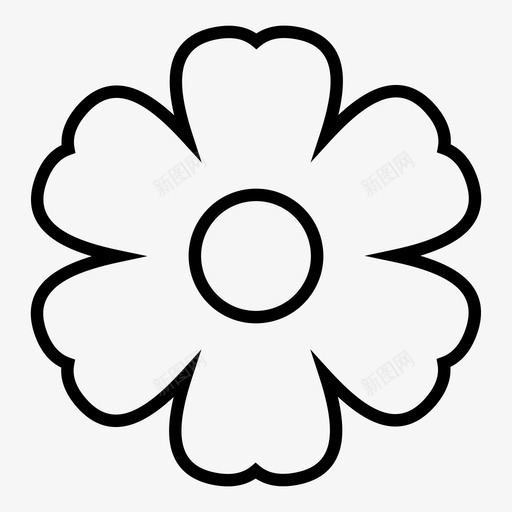 花盆花瓣图标svg_新图网 https://ixintu.com 开花 春天 盆 花 花园 花瓣 花轮廓1 装饰 雏菊 颜色