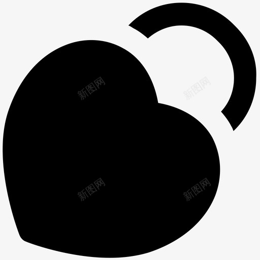 心形锁安全粗体图标svg_新图网 https://ixintu.com 安全粗体图标 心形锁